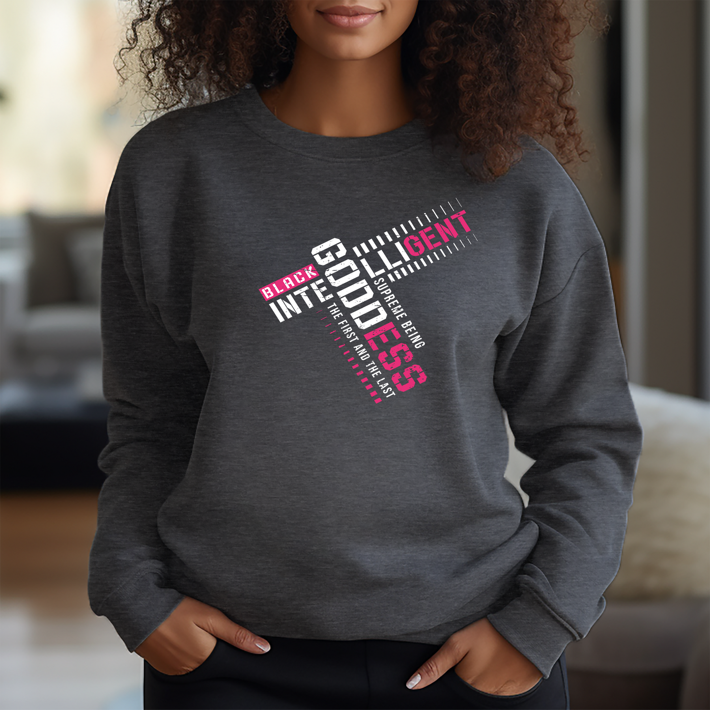 Black Intelligent Goddess Sweatshirt β Embrace Your Divine Legacy