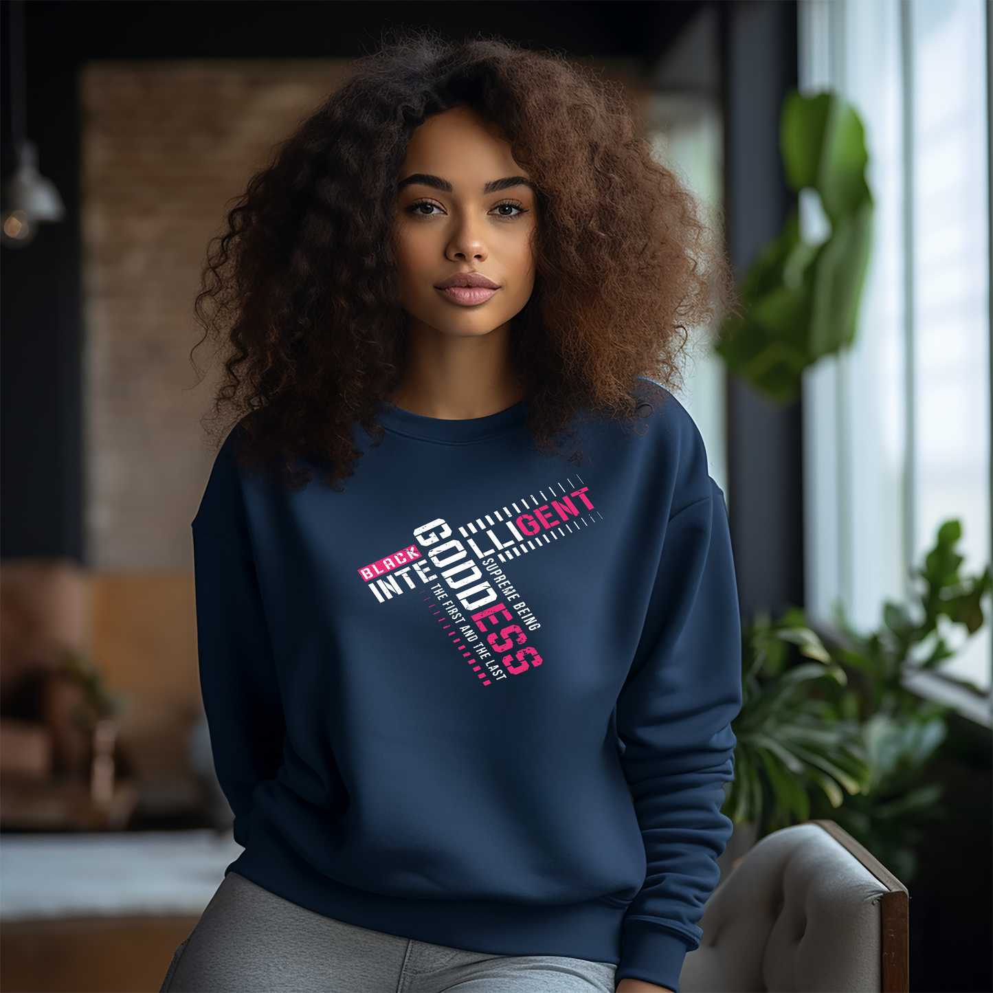 Black Intelligent Goddess Sweatshirt β Embrace Your Divine Legacy