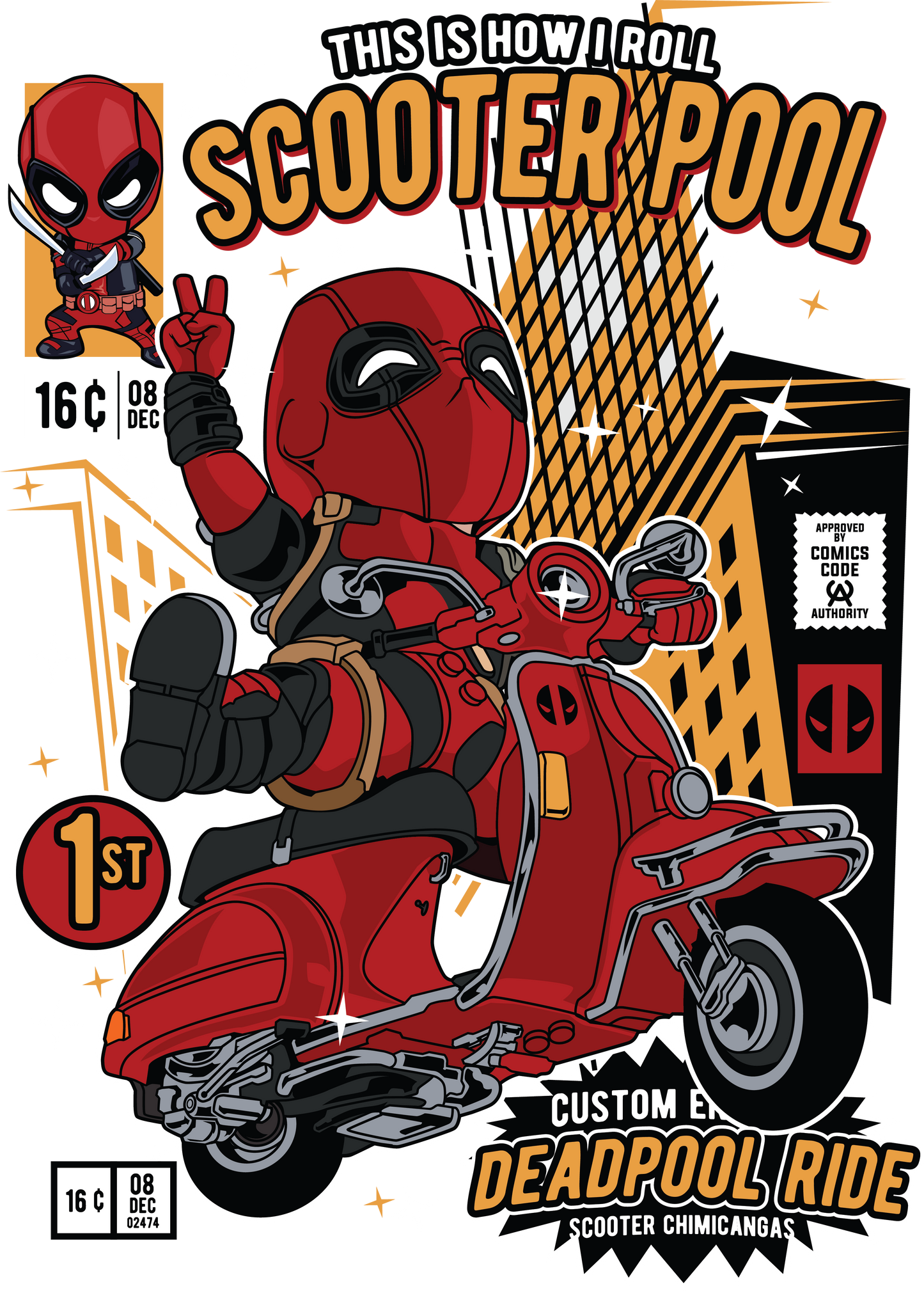 Deadpool Funko POP Art T-Shirt (Marvel Manaic)