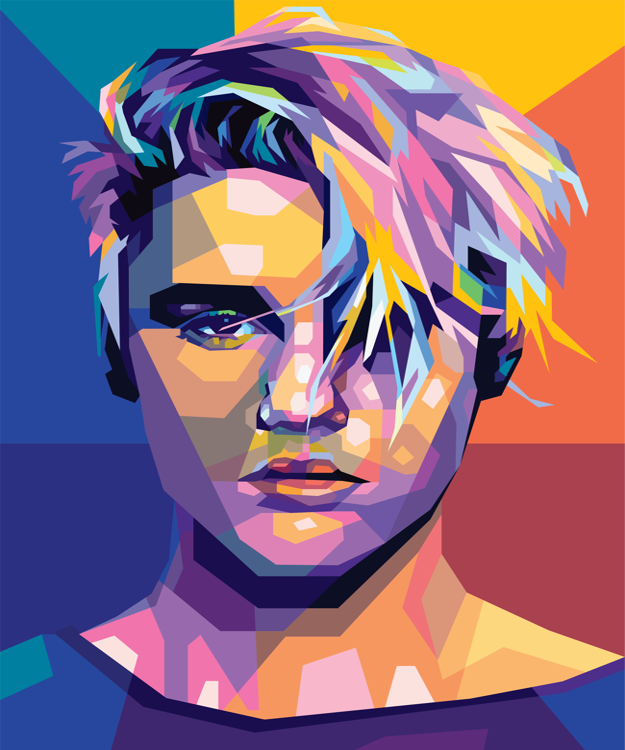 Justin Bieber WPAP Digital Pop Art n Portriat