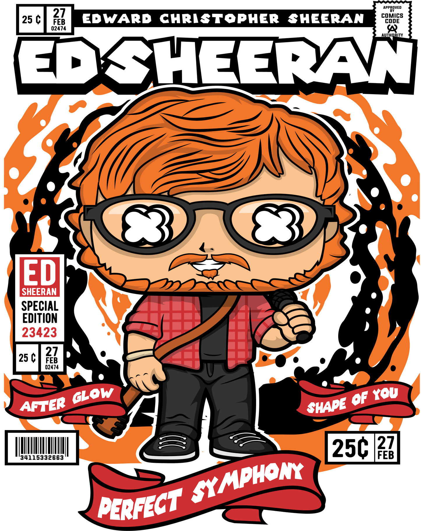 Ed Sheeran Funko POP Art T-Shirt