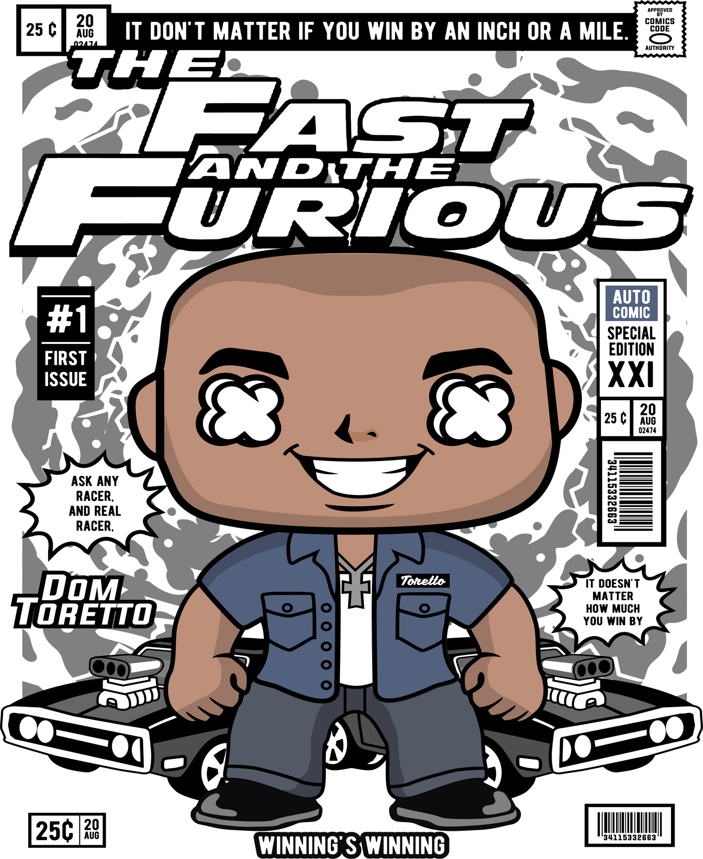 Dom Toretto Funko POP Art T-Shirt (Fast N Furious)