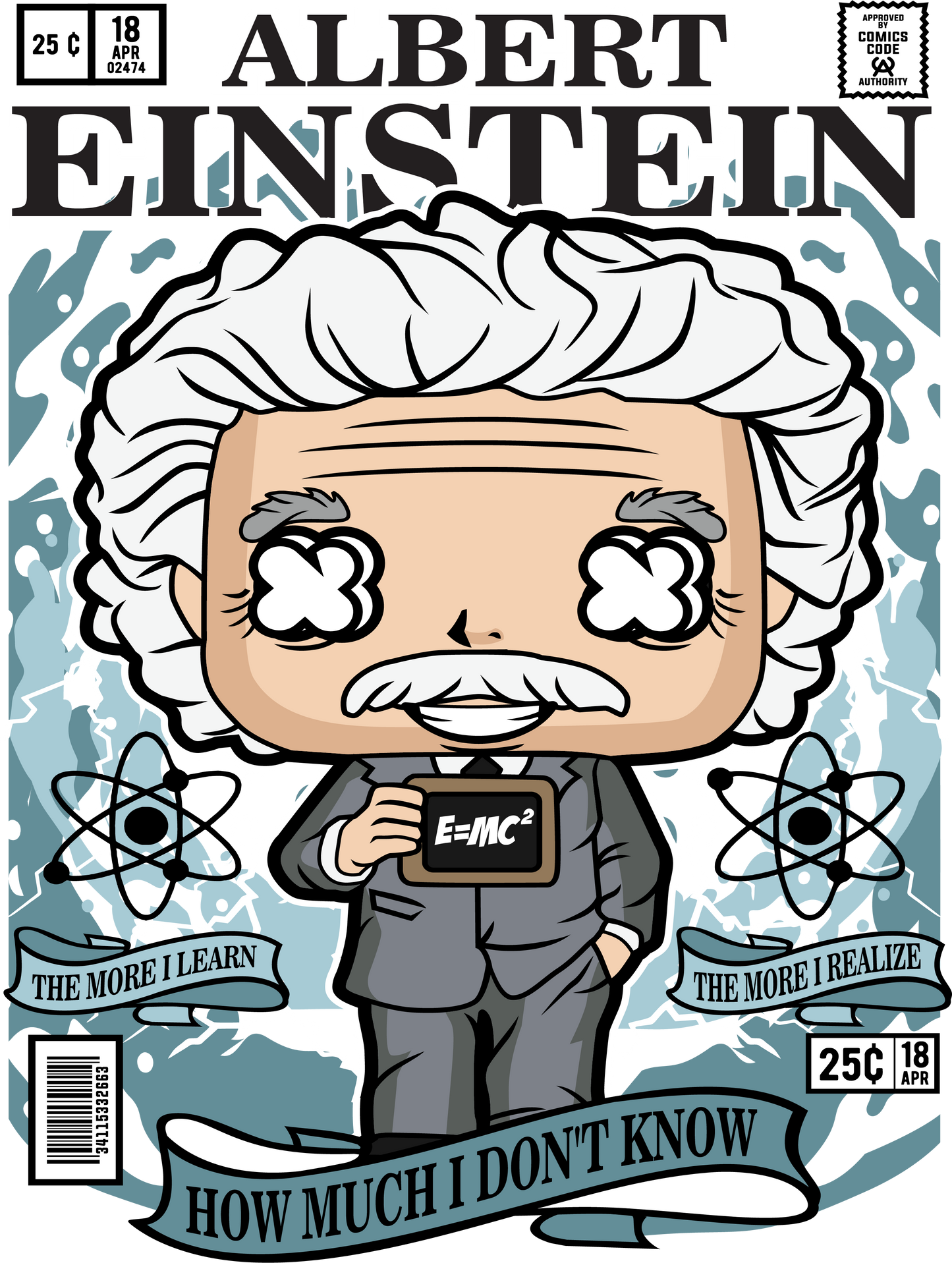 Albert Einstein Funko POP Art T-Shirt (Genius)