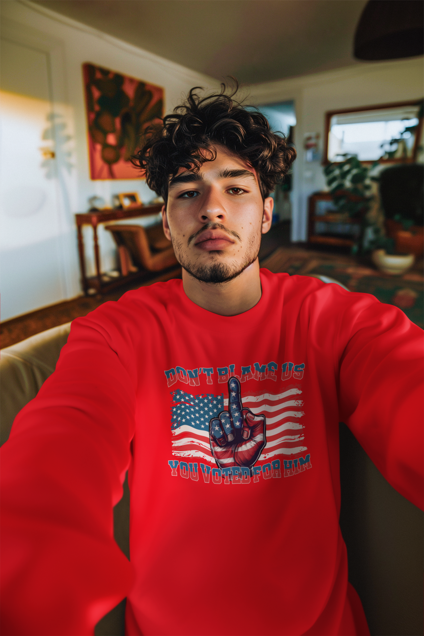 Don’t Blame Us, "FDT" Graphic Sweatshirt-Bold, Patriotic, and Unapologetic