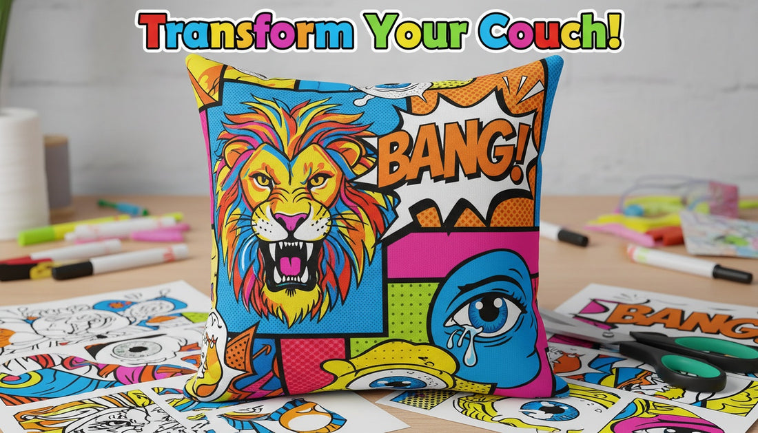 DIY Pop Art Pillows Using Fabric Transfers