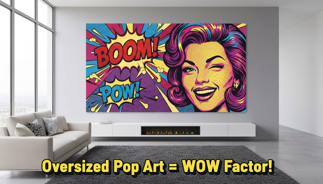 Decorating with Oversized Pop Art Canvases for Drama