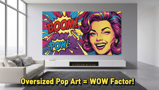 Decorating with Oversized Pop Art Canvases for Drama