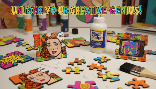 DIY Pop Art Puzzle Coasters Using Mod Podge