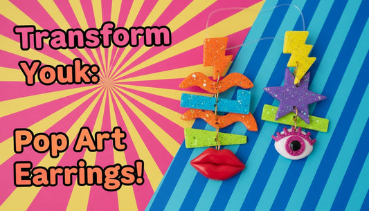 DIY Pop Art Earrings Using Acrylic or Clay