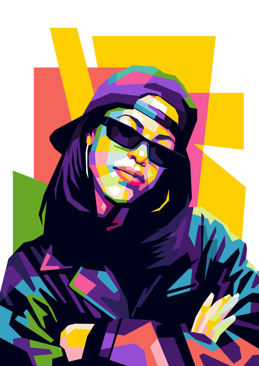 Aaliyah Pop Art Print – WPAP Digital Portrait