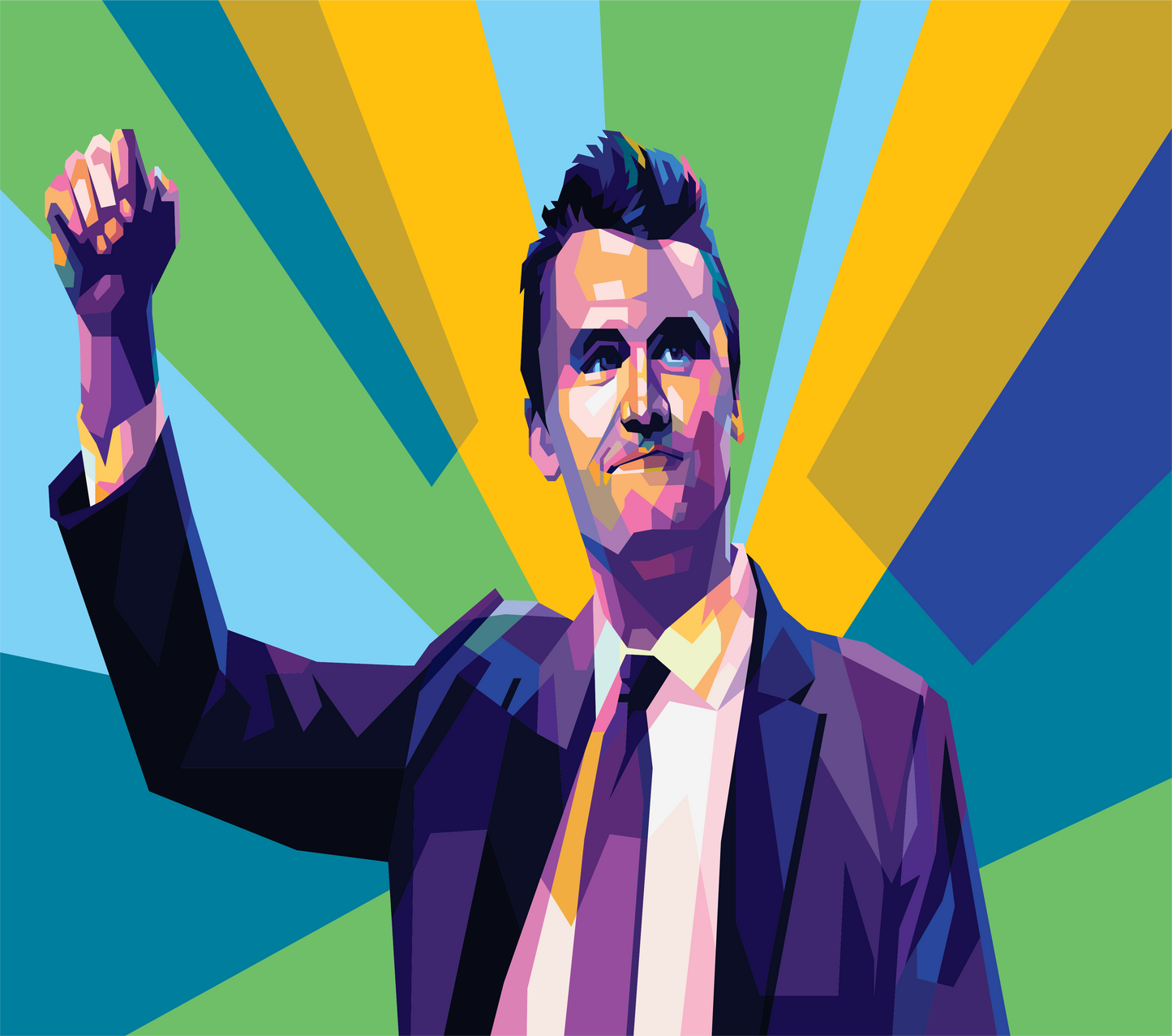 Charlie Kirk WPAP Digital Pop Art – Bold Geometric Portrait | Wall Art, Canvas, T-Shirt & Hoodie Apparel