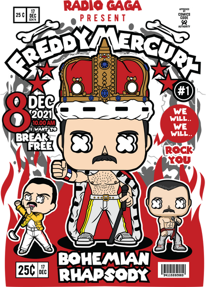 Freddy Mercury Funko POP Art Tshirt (Bohemian Rhapsody)