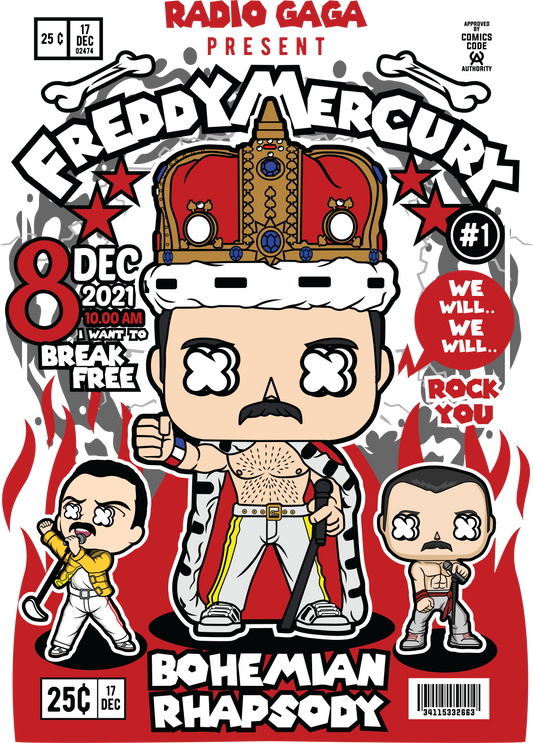 Freddy Mercury Funko POP Art Tshirt (Bohemian Rhapsody)
