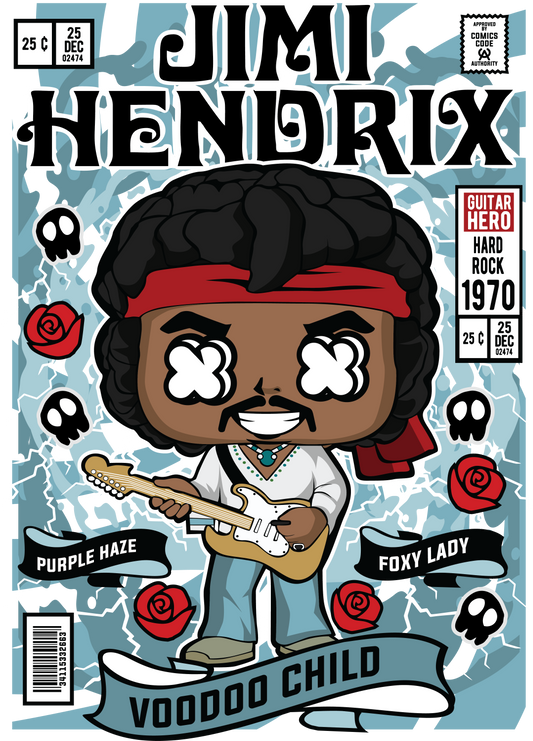 Jim Hendrix Funko POP Art T-Shirt (VooDoo Child)