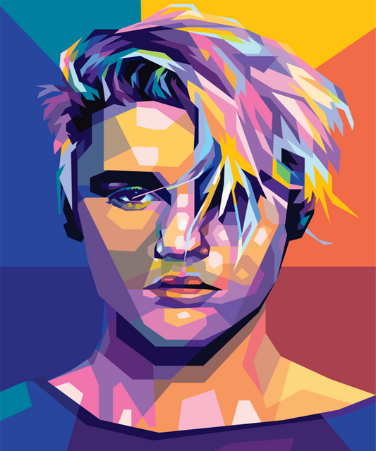 Justin Bieber WPAP Digital Pop Art n Portriat