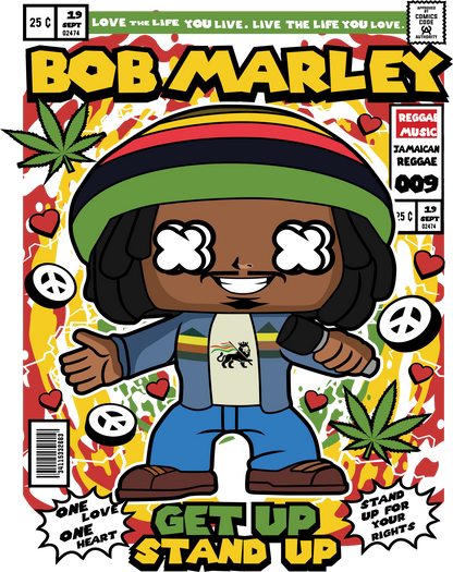 Bob Marley Funko POP Art T-Shirt (One Love)