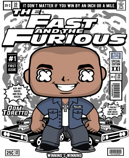 Dom Toretto Funko POP Art T-Shirt (Fast N Furious)