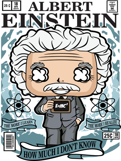 Albert Einstein Funko POP Art T-Shirt (Genius)