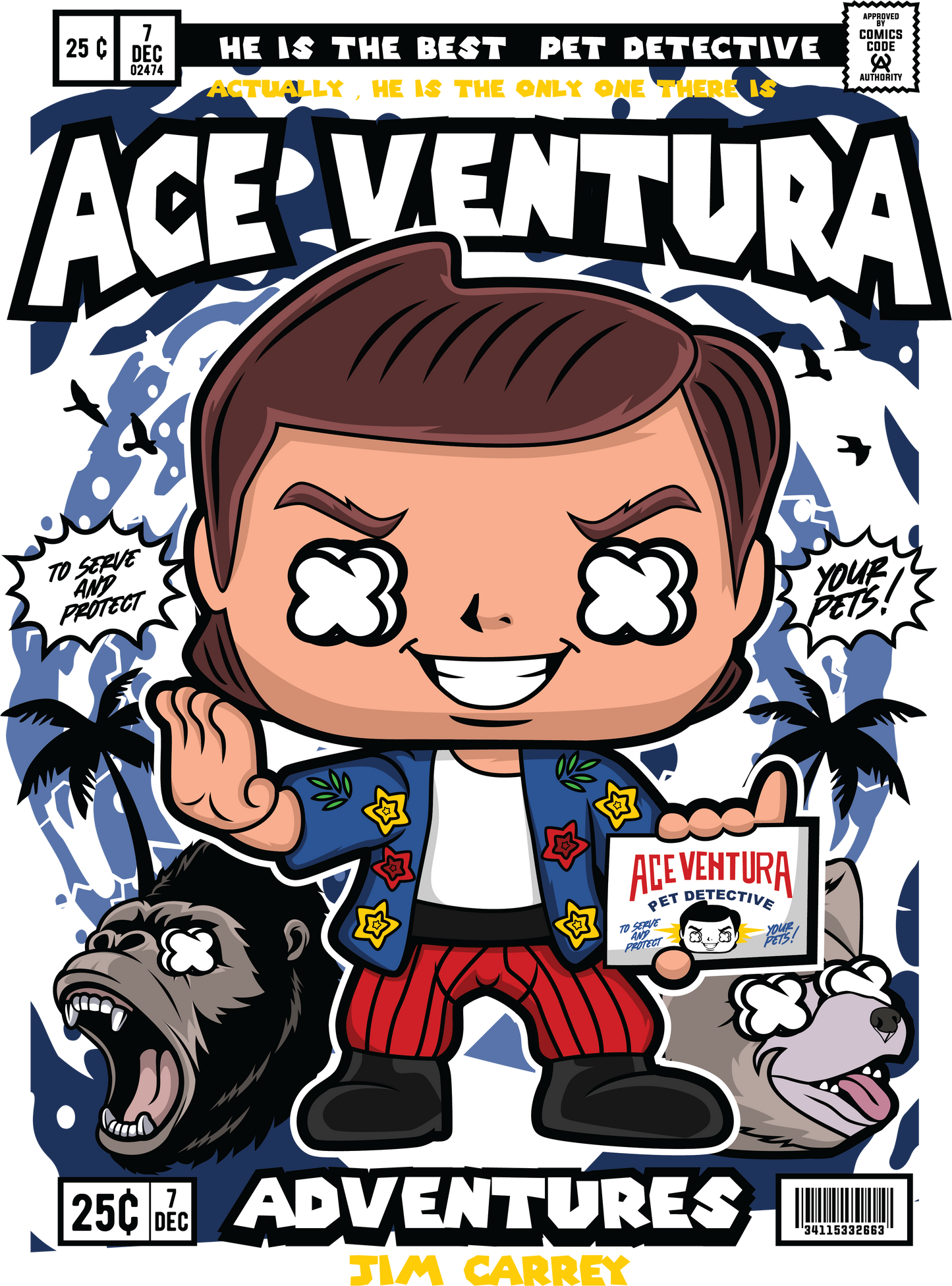 Ace Ventura Funko POP Art Tshirt (Pet Detective)