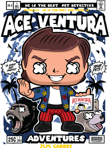 Ace Ventura Funko POP Art Tshirt (Pet Detective)