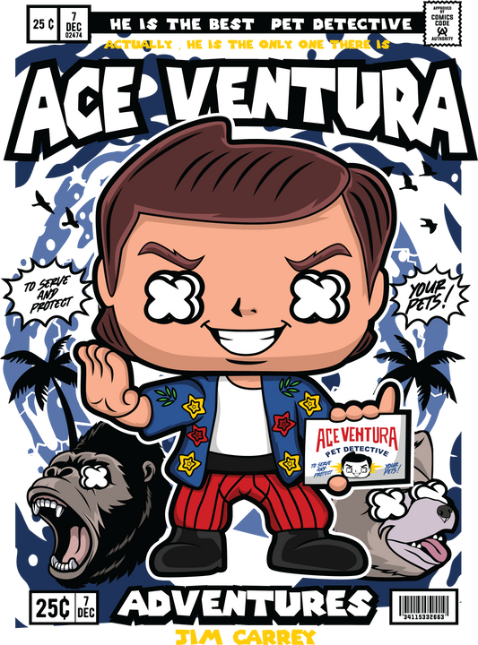 Ace Ventura Funko POP Art Tshirt (Pet Detective)