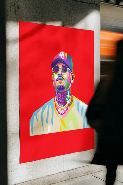 Chris Brown WPAP Digital Pop Art