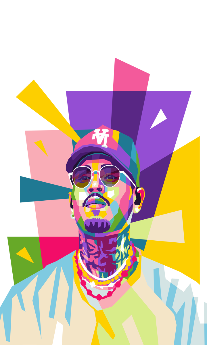 Chris Brown WPAP Digital Pop Art
