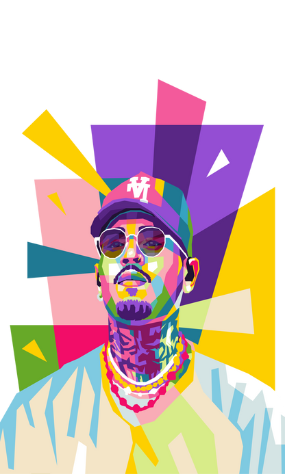 Chris Brown WPAP Digital Pop Art